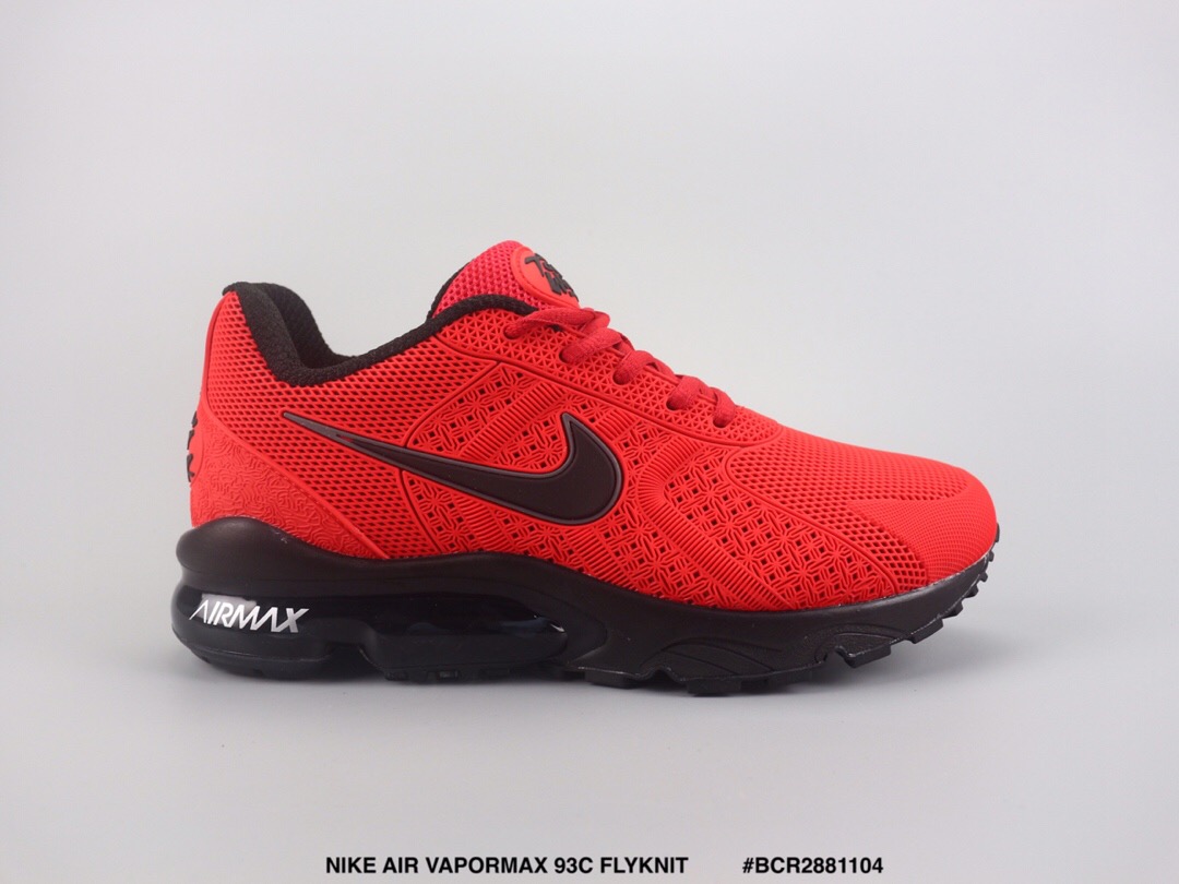 Nike Air Max VaporMax 93c Flyknit Red Black Shoes - Click Image to Close